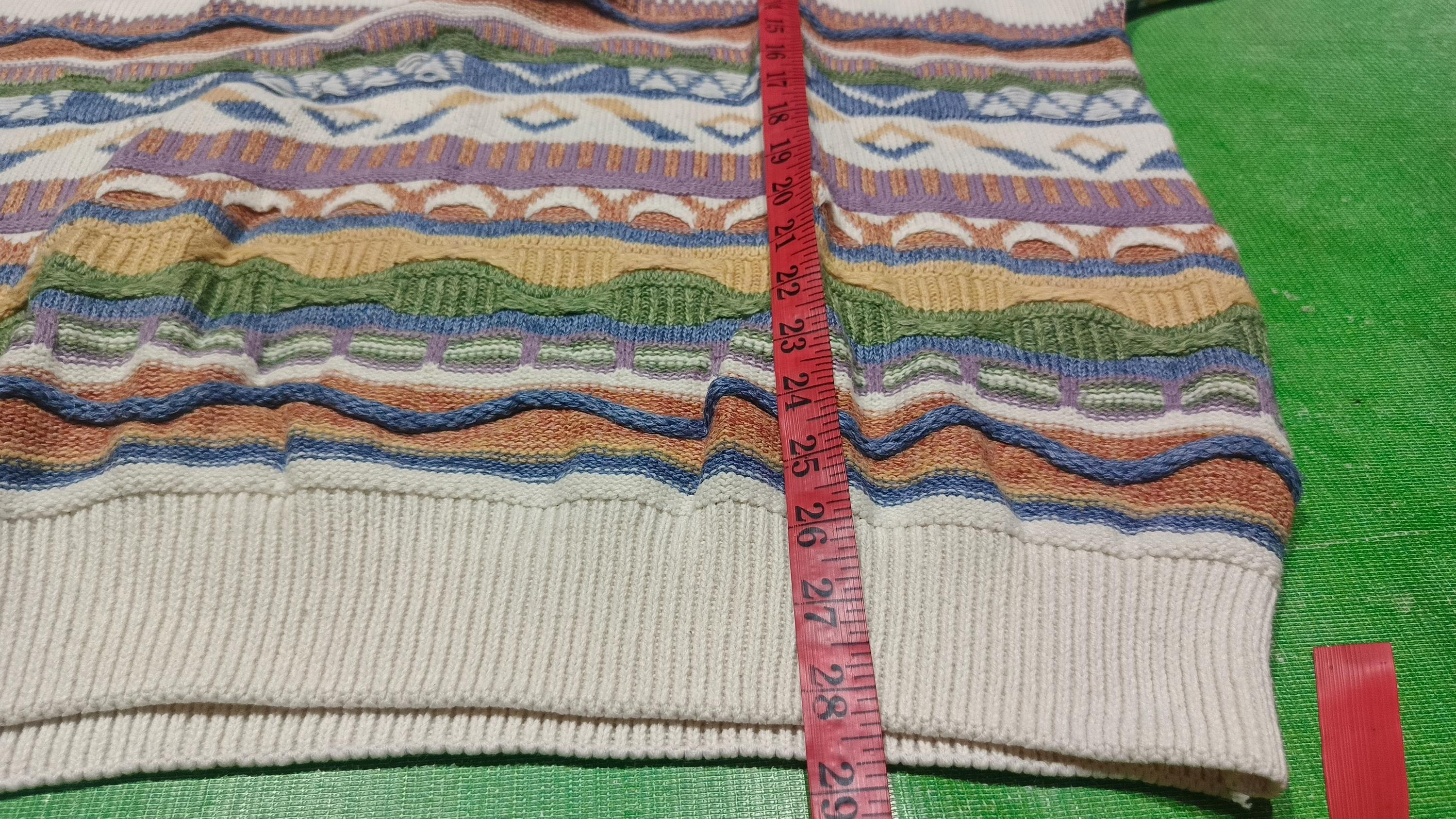 Vintage 90s Coogi Style Sweater: Abstract Knit Jumper, Men's Large