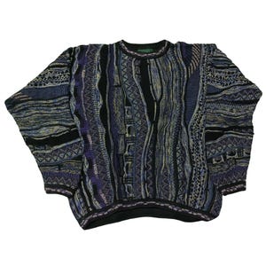 Vintage 90s Tundra Canada Coogi Style Sweater: Textured 3D Knit XXL