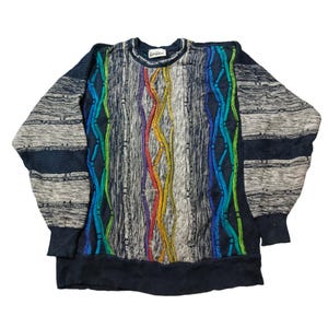 Vintage 90s Carlo Colucci Sweater: 3D Knit Coogi Style Pullover