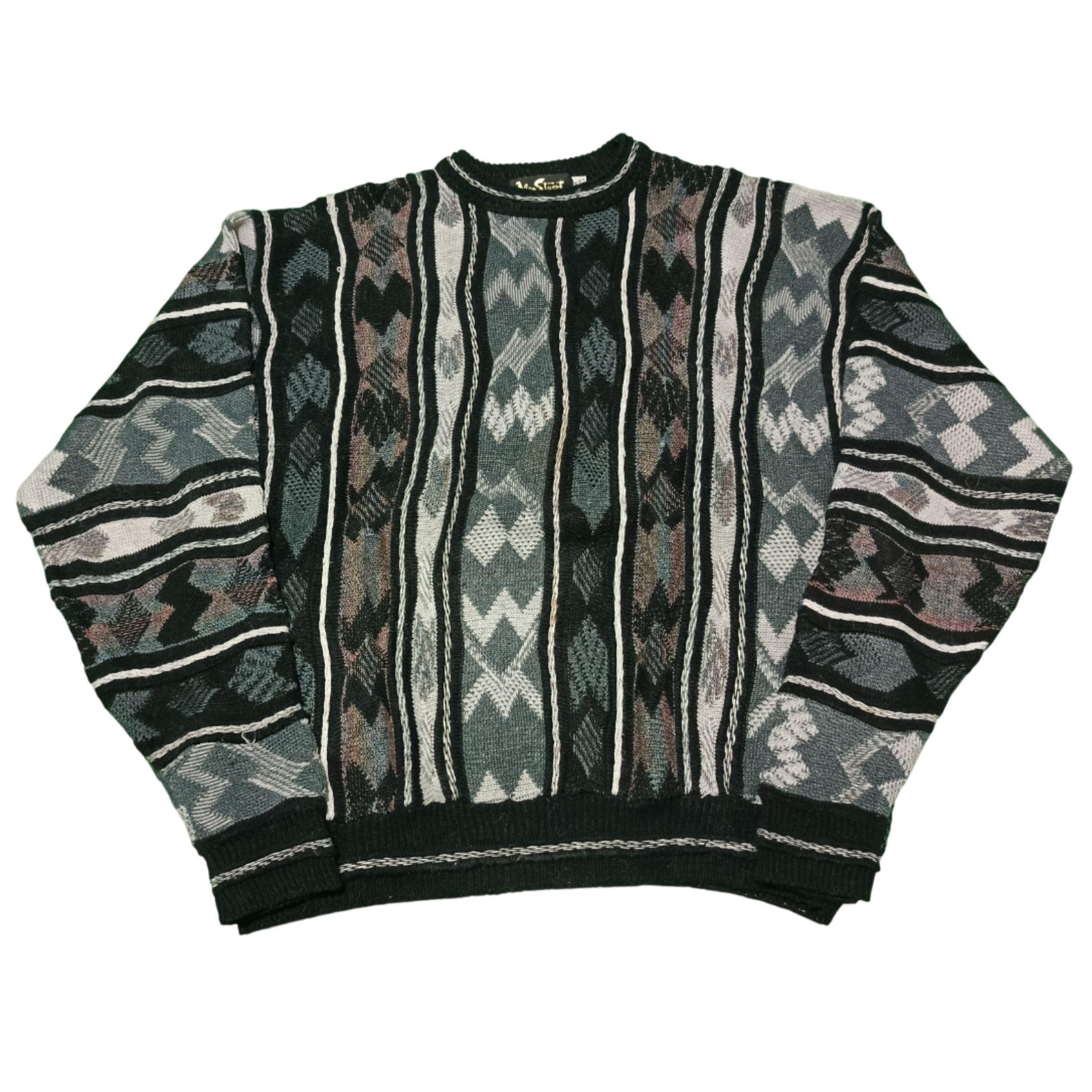 Chemise Vintage Alan Stuart - Homme L - Manches Courtes - Bloc De Couleur