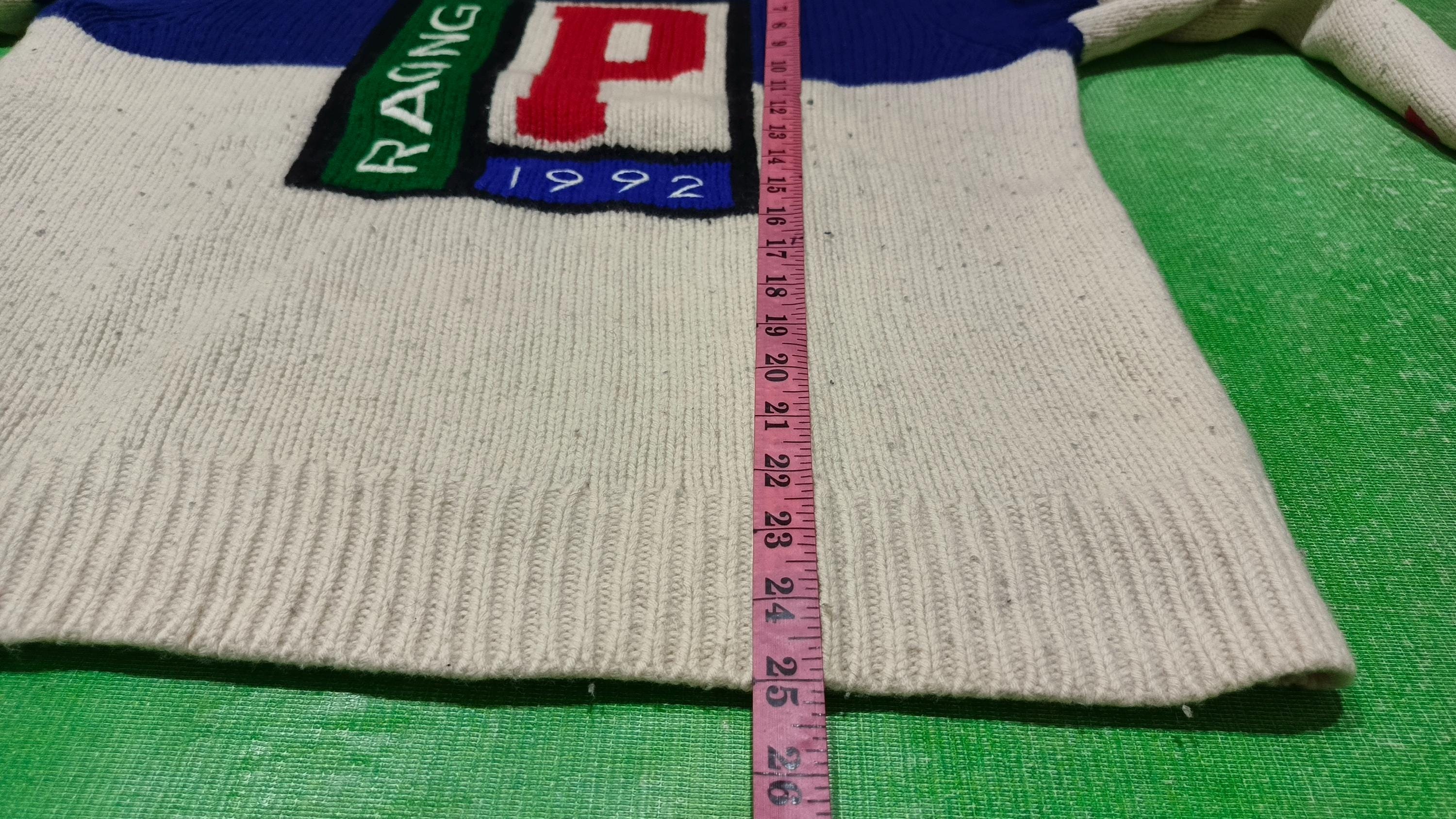 Vintage Polo Ralph Lauren Wool Sweater: 1992 Racing Design - Size