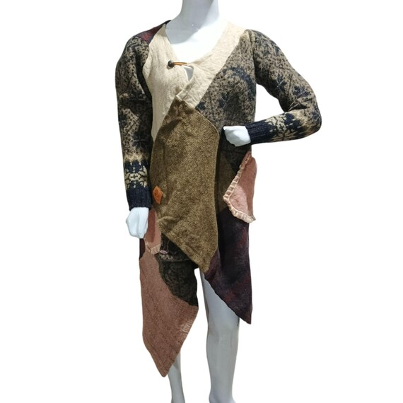Vintage Handmade Honeybea Patchwork Cardigan | Up… - image 2