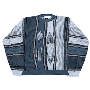 Vintage Coogi Style Sweater: 90s Multicolor Knit Pullover (Size 3XL)