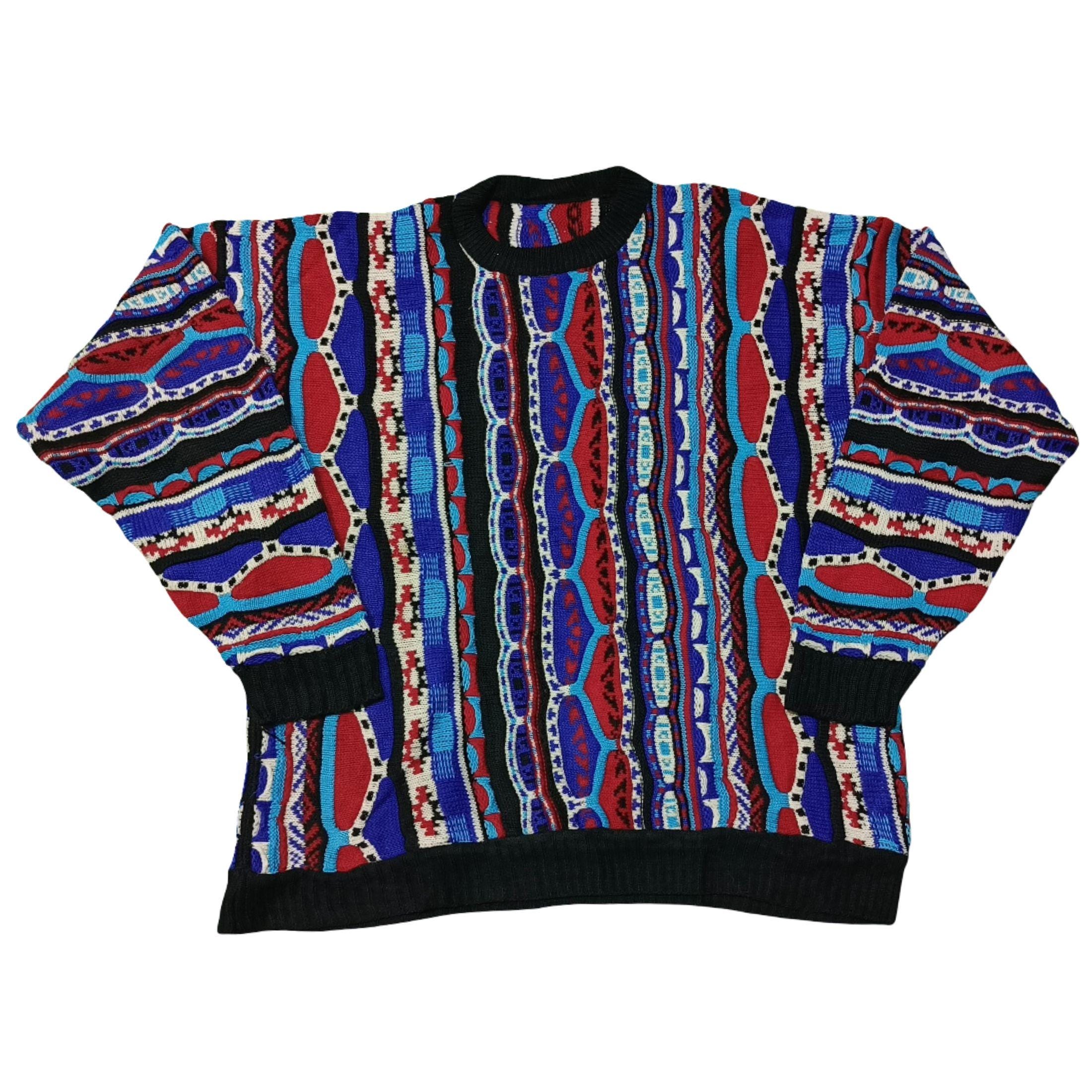 Vintage 90s Coogi Style Knit Sweater: Retro 3D Pullover - Etsy