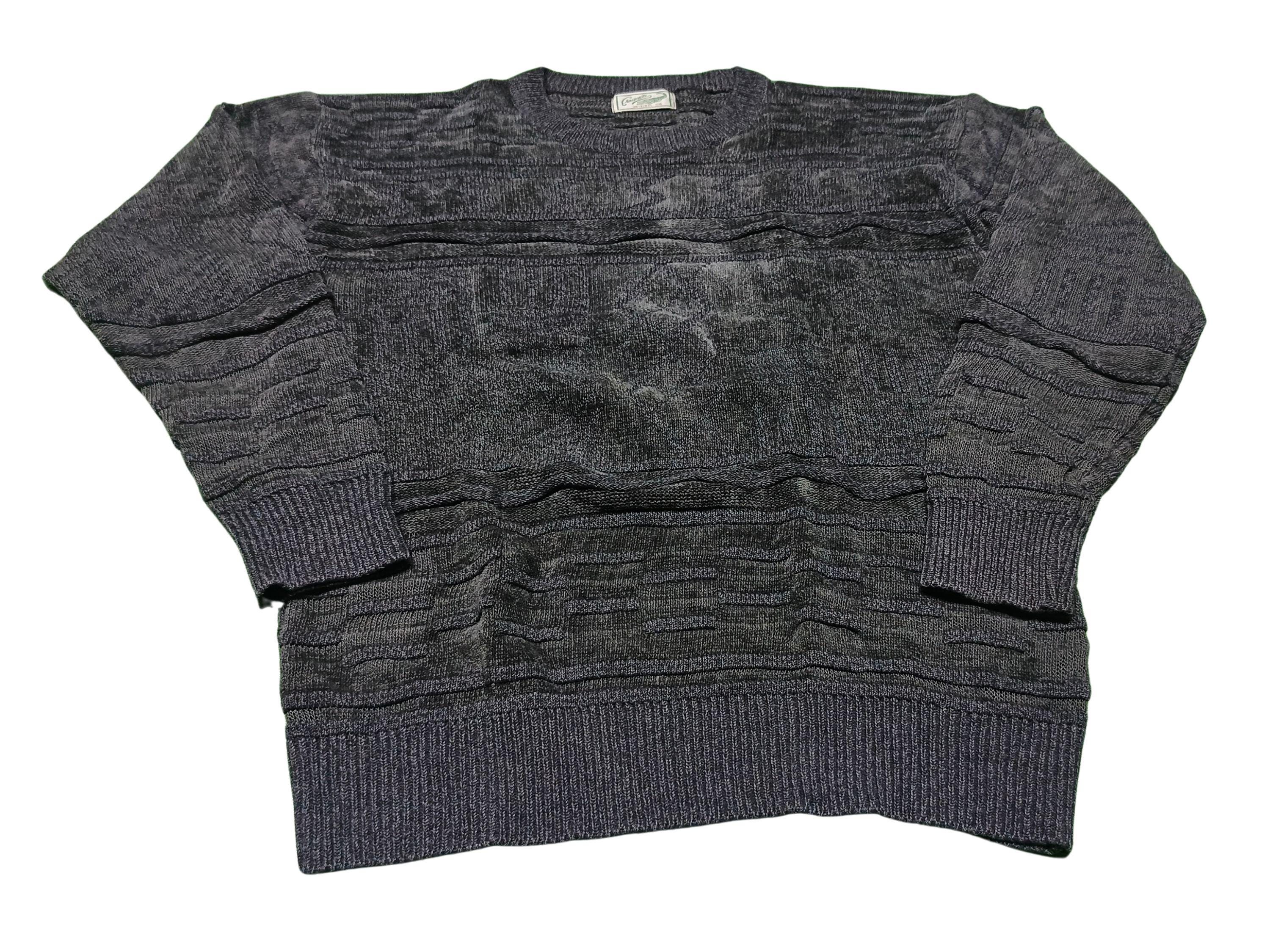 Vintage 90s Crocodile Knit Sweater: Coogi Style 3D Textured 