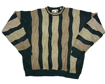 Vintage 90s Coogi Style Knit Sweater XL | Biggie Cosby Sweater