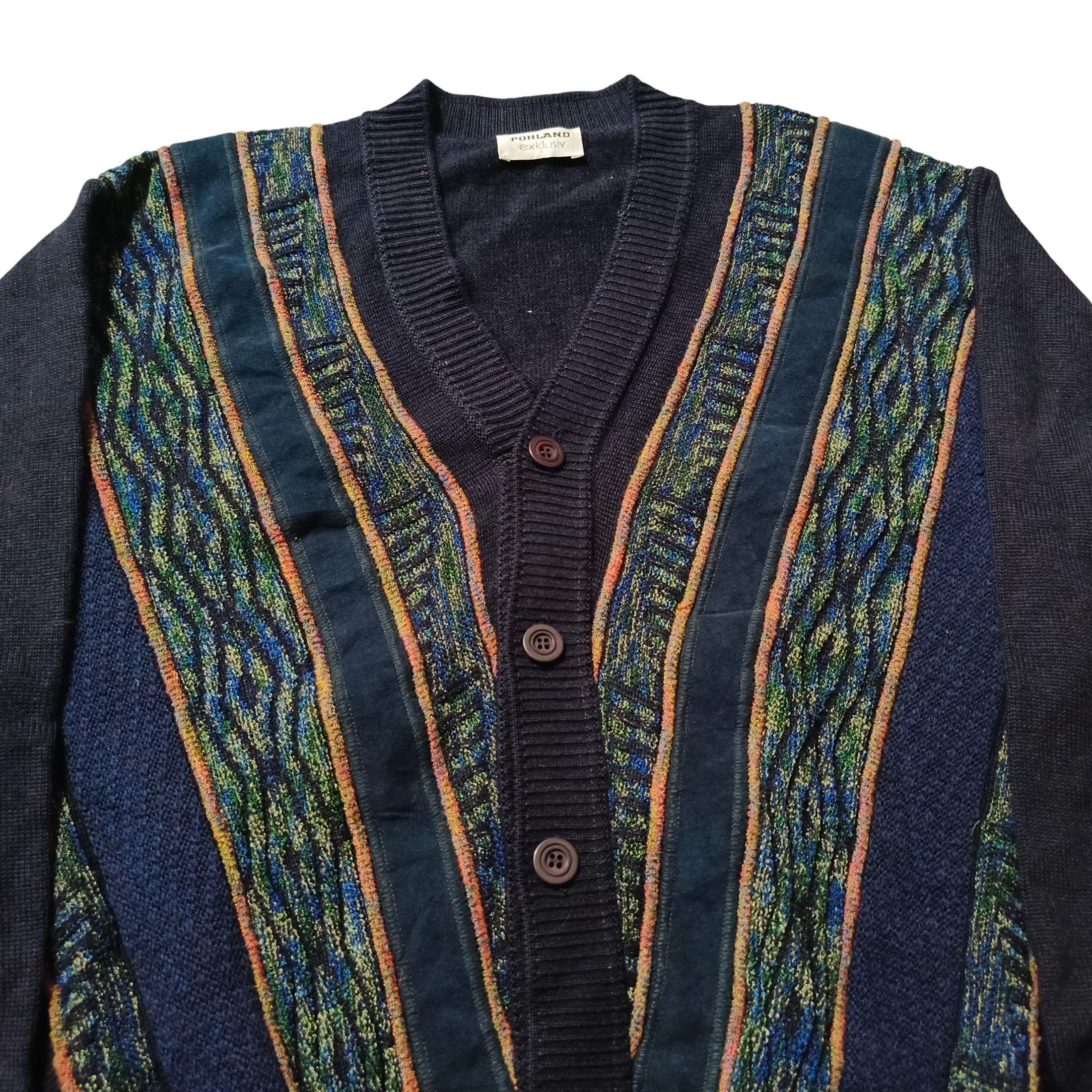 Vintage 90s Coogi Style Knit Cardigan: Retro Textured Button-up - Etsy
