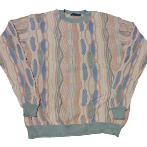 Vintage 90s Hollister Coogi Style Sweater | Retro Pullover Jumper | Cosby Biggie Crew Neck Sweater | Size S/P