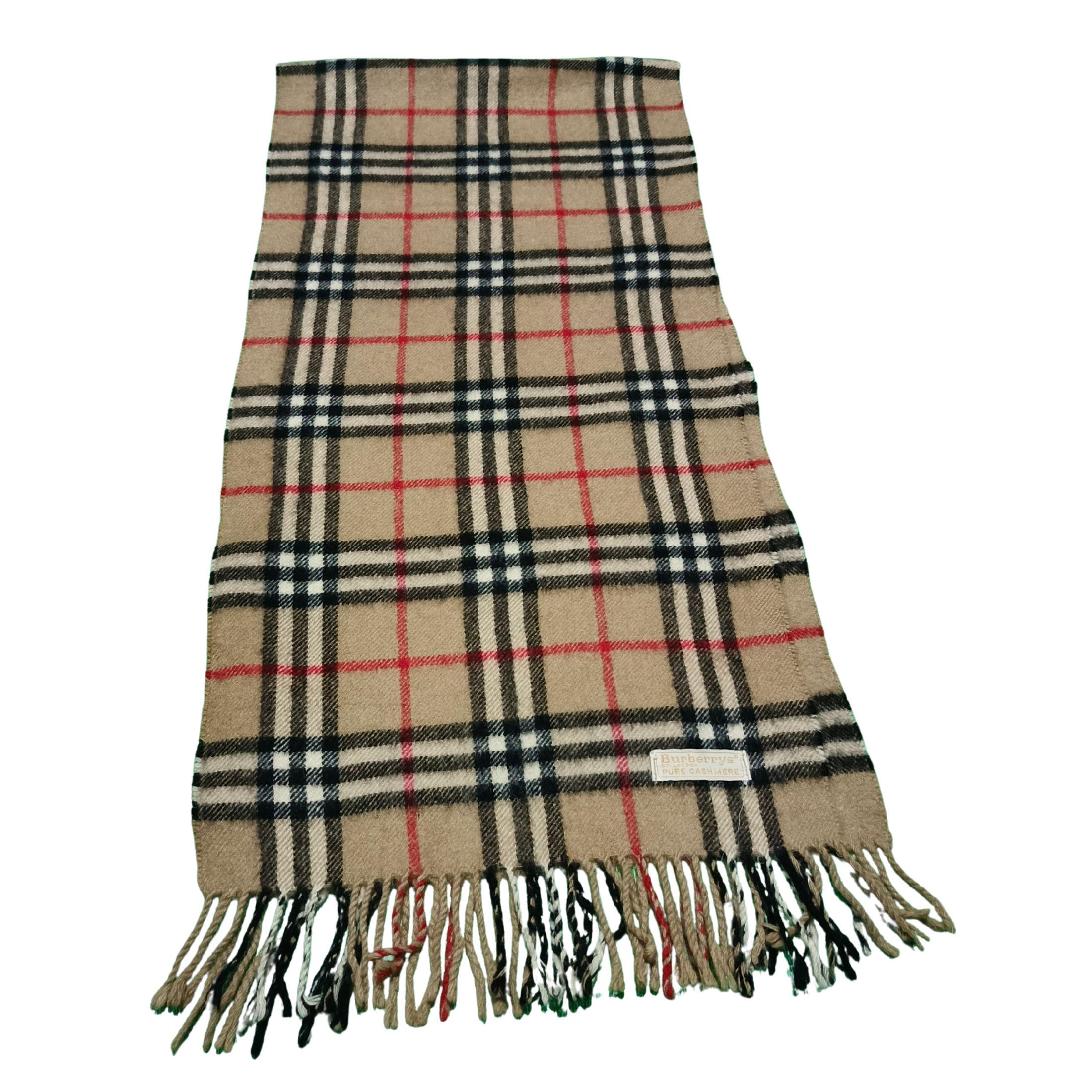 Vintage Burberry Cashmere Scarf: Nova Check Beige Luxury Wrap - Etsy