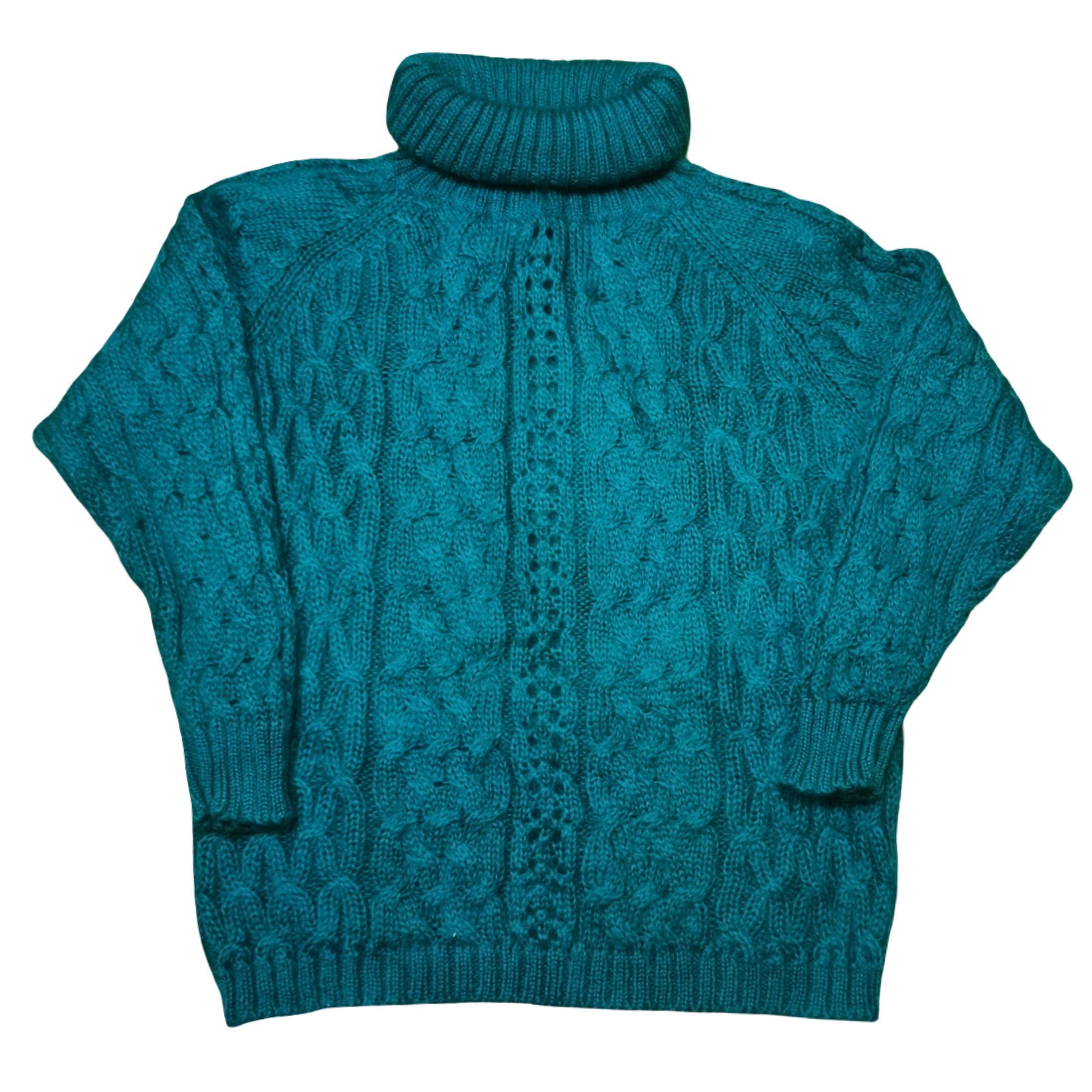 トップス 80s STONE  TURTLENECK KNIT SWEATER Vintage Express Tricot Mohair Cable Knit Turtleneck Sweater