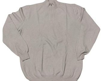 Vintage Loro Piana Baby Cashmere Quarter Zip Sweater: Italian Knitwear Size 58