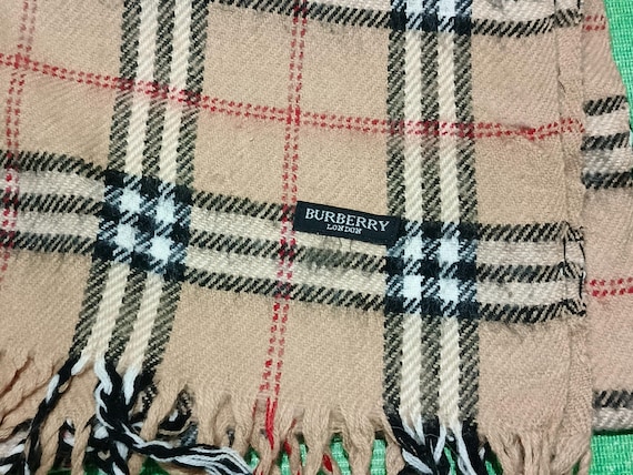 Vintage Burberry Nova Check Wool Scarf: Made in England - Etsy