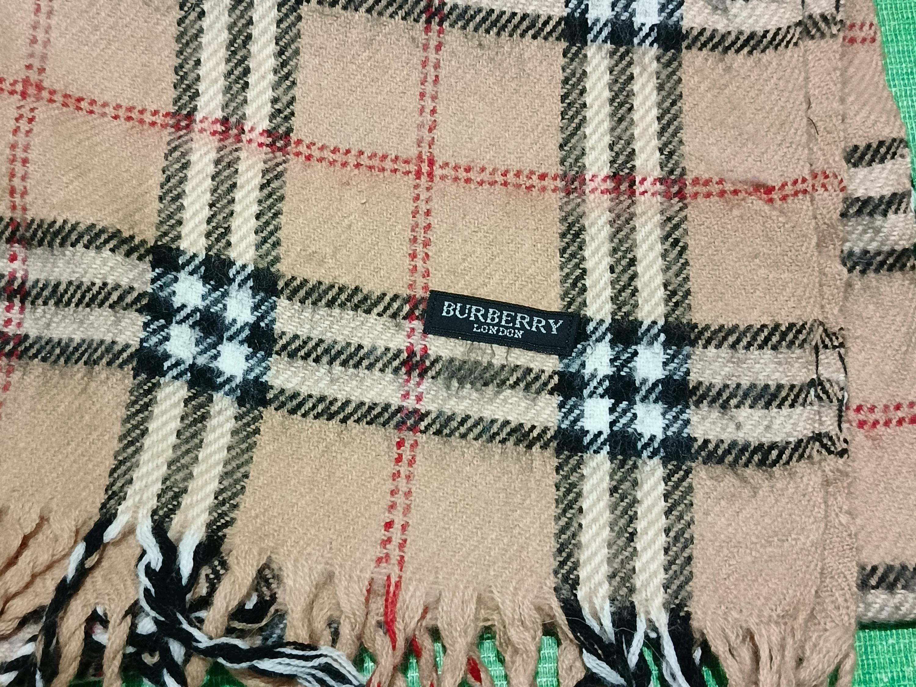Vintage Burberry Nova Check Wool Scarf: Made in England - Etsy