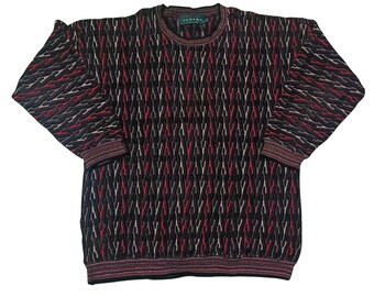 Vintage Tundra Coogi Style Sweater: 90s Retro Knit Jumper, Size XL