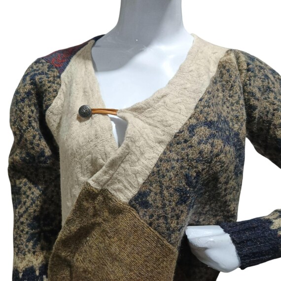 Vintage Handmade Honeybea Patchwork Cardigan | Up… - image 4