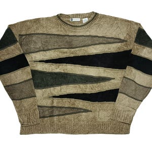 Vintage 90&#39;s Bachrach Coogi Style Sweater | Pullover Crew Neck Jumper | Cosby Biggie Cable Knit Streetwear Size M