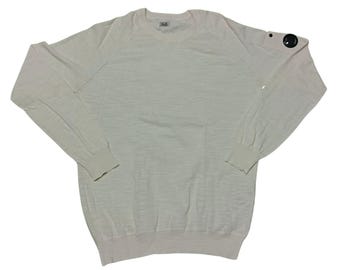 Maglione in maglia di cotone Vintage CP Company: girocollo di design italiano, taglia grande da uomo