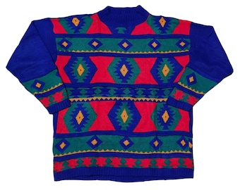 Suéter de punto estilo Coogi vintage: jersey retro de los 90, talla M