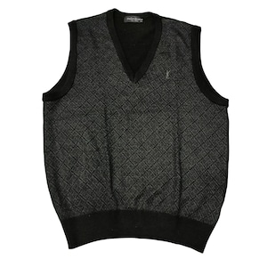 Yves Saint Laurent Vintage Vest Sweater Size 100 | YSL Logo Knit