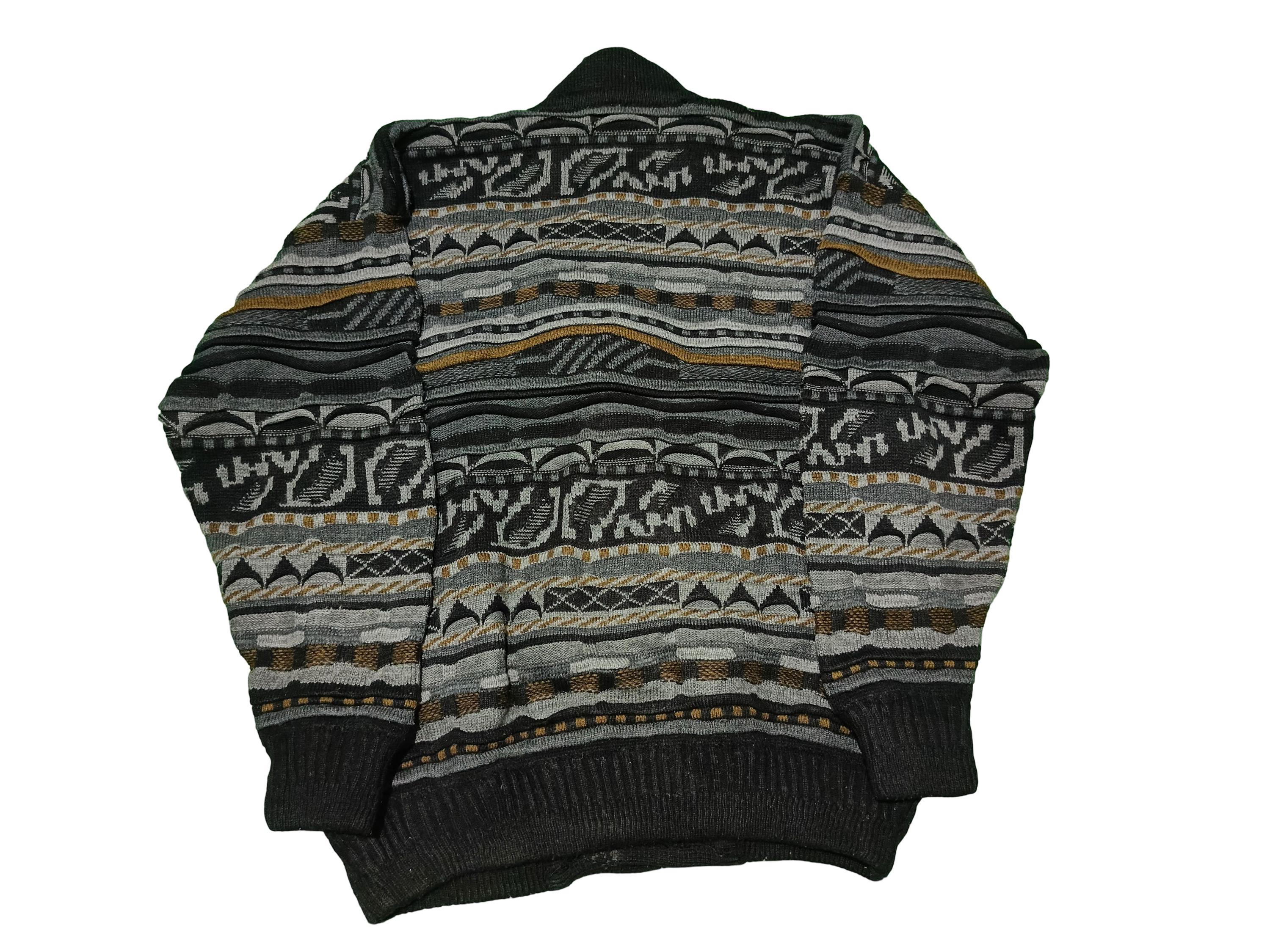 Vintage 90s Coogi Style Knit Cardigan: Retro Oversized Button-up