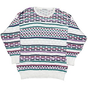 Vintage 90s Coogi Style Cotton Knit Sweater - Size S