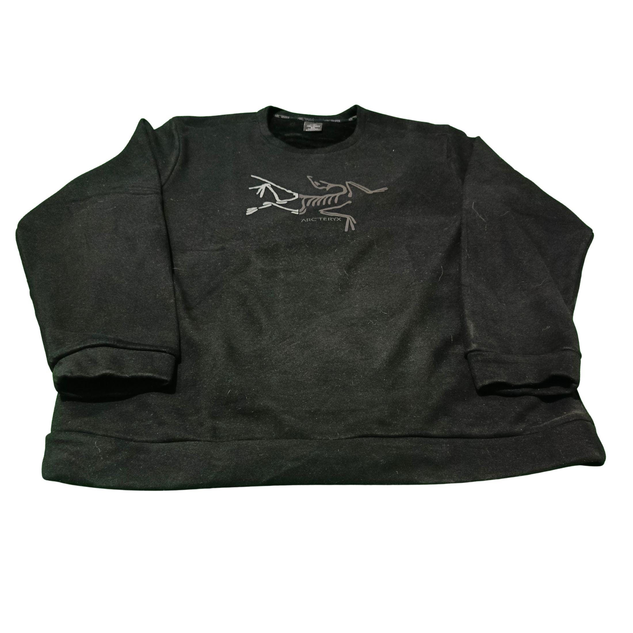 Arc'teryx Black Crewneck Sweatshirt 5XL - Fossil Logo Techwear