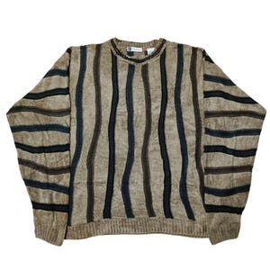 Vintage 90s Bachrach Coogi Style Sweater | Retro Pullover Jumper | Cosby Biggie Crew Neck Sweater | Size L