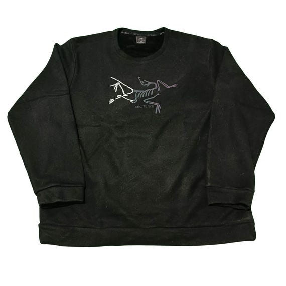 Arc'teryx Black Crewneck Sweatshirt 5XL - Fossil Logo Techwear