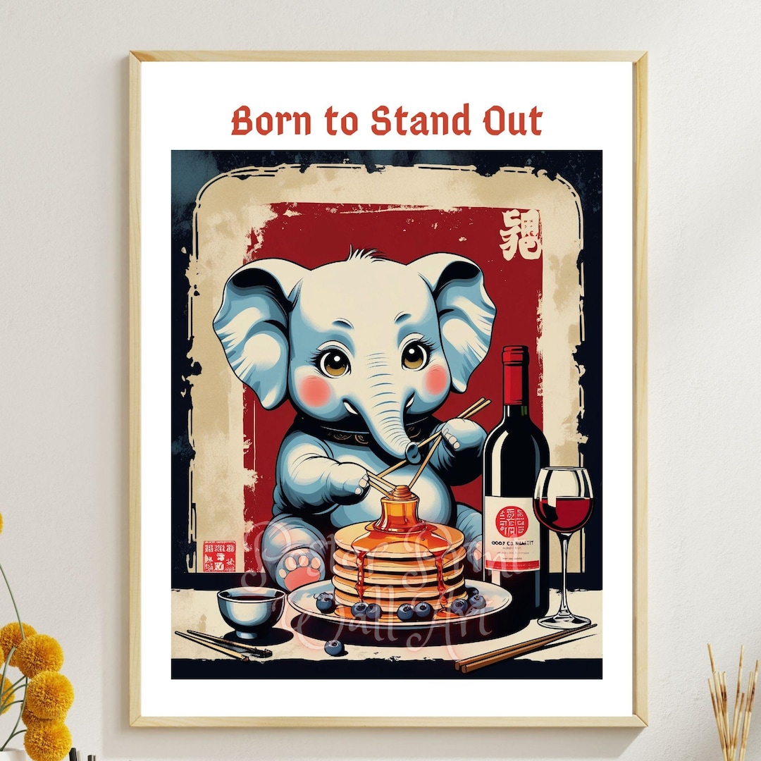 funny-elephant-poster-1-quote-wall-art-retro-dining-bedroom-kitchen