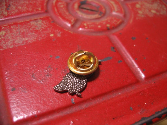 OWL Tie Tac PIN jewelry craft accessory vintage r… - image 3