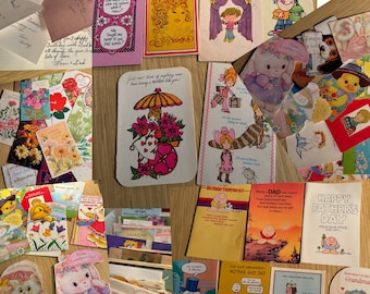 Huge Vintage Lot 200+ USED Greeting Cards 80s 90s VARIETY Mother's Day Easter