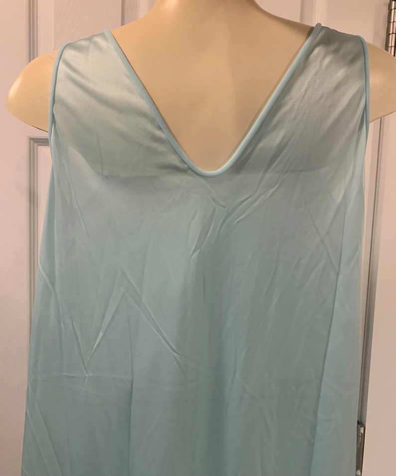vintage Aqua Blue NIGHTY Lorraine lingerie Nightie nightgown Slip Dress small image 4