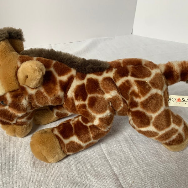 FAO SCHWARZ Fifth Avenue 13" Baby GIRAFFE Easter Plush stuffed 5th Ave