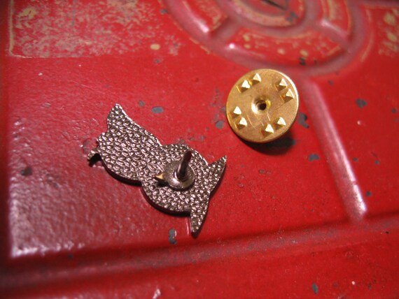 OWL Tie Tac PIN jewelry craft accessory vintage r… - image 2