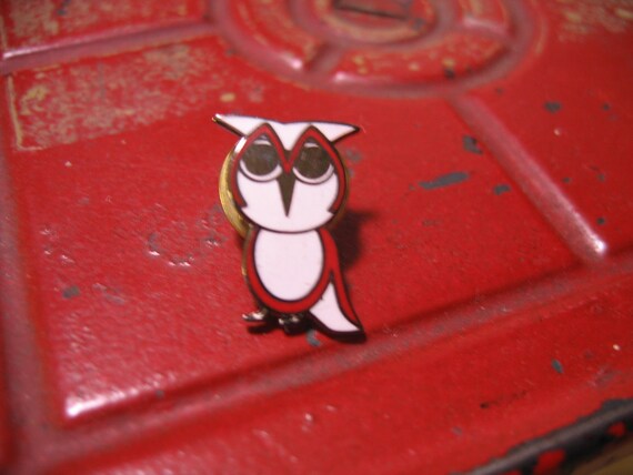 OWL Tie Tac PIN jewelry craft accessory vintage r… - image 4