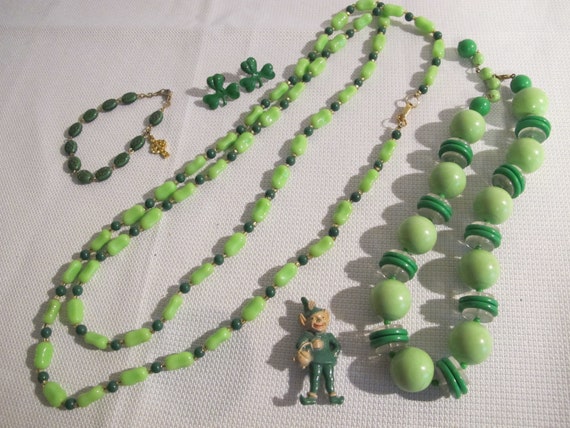 Retro Green JEWELRY LOT St. Patricks Day IRISH sh… - image 1