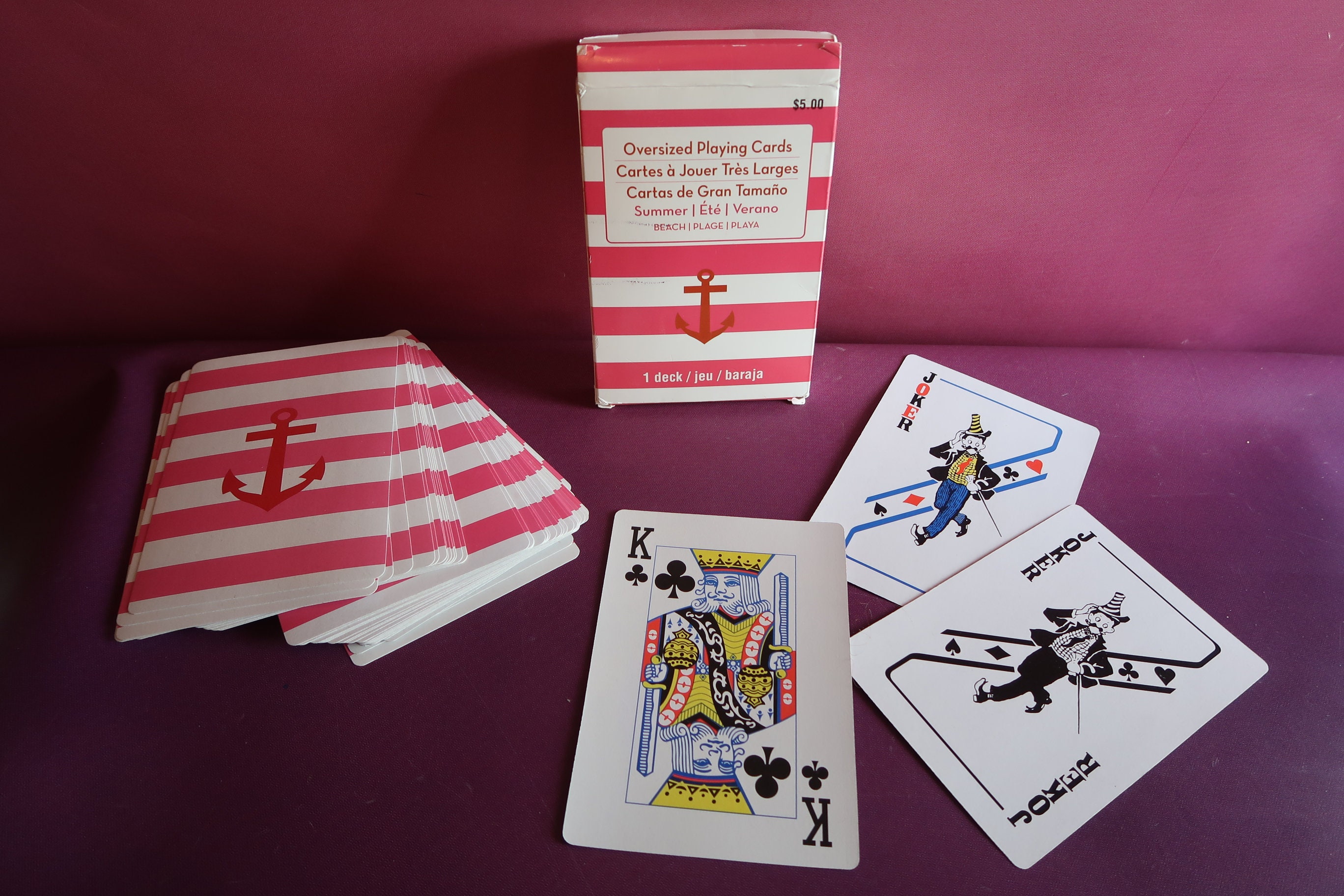 OVERSIZED LARGE Playing CARDS Full Deck 5 X 7 Nautical Anchor - Etsy