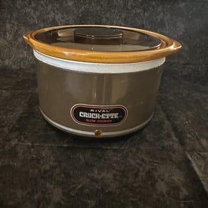 Vintage Rival Brown CROCK-ETTE 1 QUART Stoneware Slow Cooker Model 3200/1