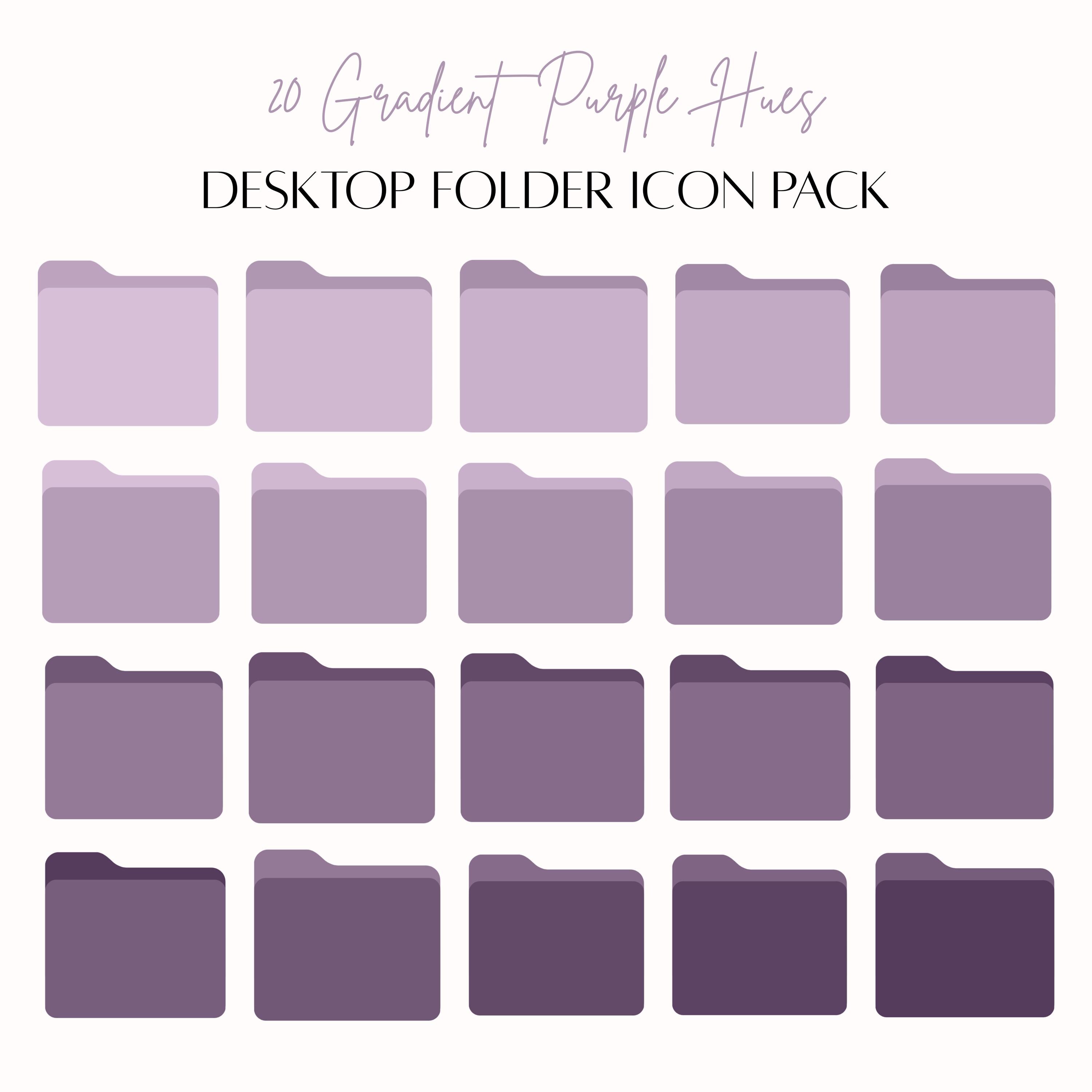 Design For Folder Math Color Purple Gradient Purple Desktop Folder Icons, Minimalist Wallpaper (digital ...