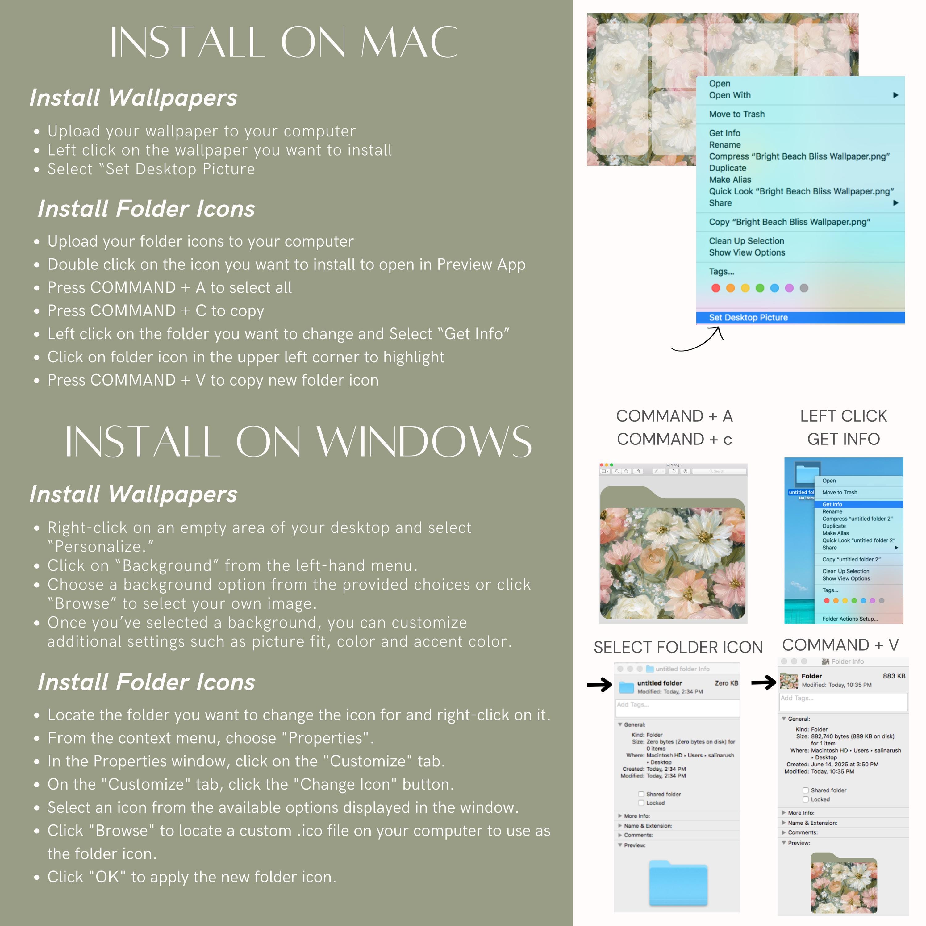Cottagecore Folder Icon Oil Paint Floral Cottagecore Desktop Folder Icons With Wallpaper ...