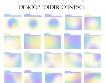 Pastel Gradient Aura Glow Icon Pack PNG & ICO Folder Icons for Mac and ...