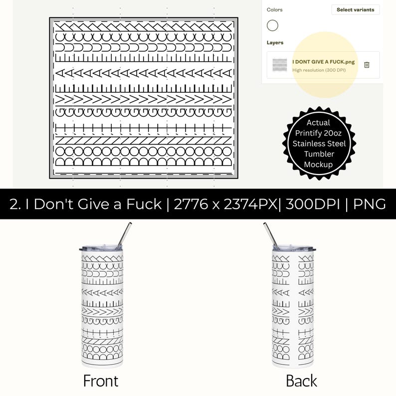 Rude Hidden Message Pattern Hidden Swear Message Tumbler Wrap PNG – 20oz Rude Humor Sublimation ...