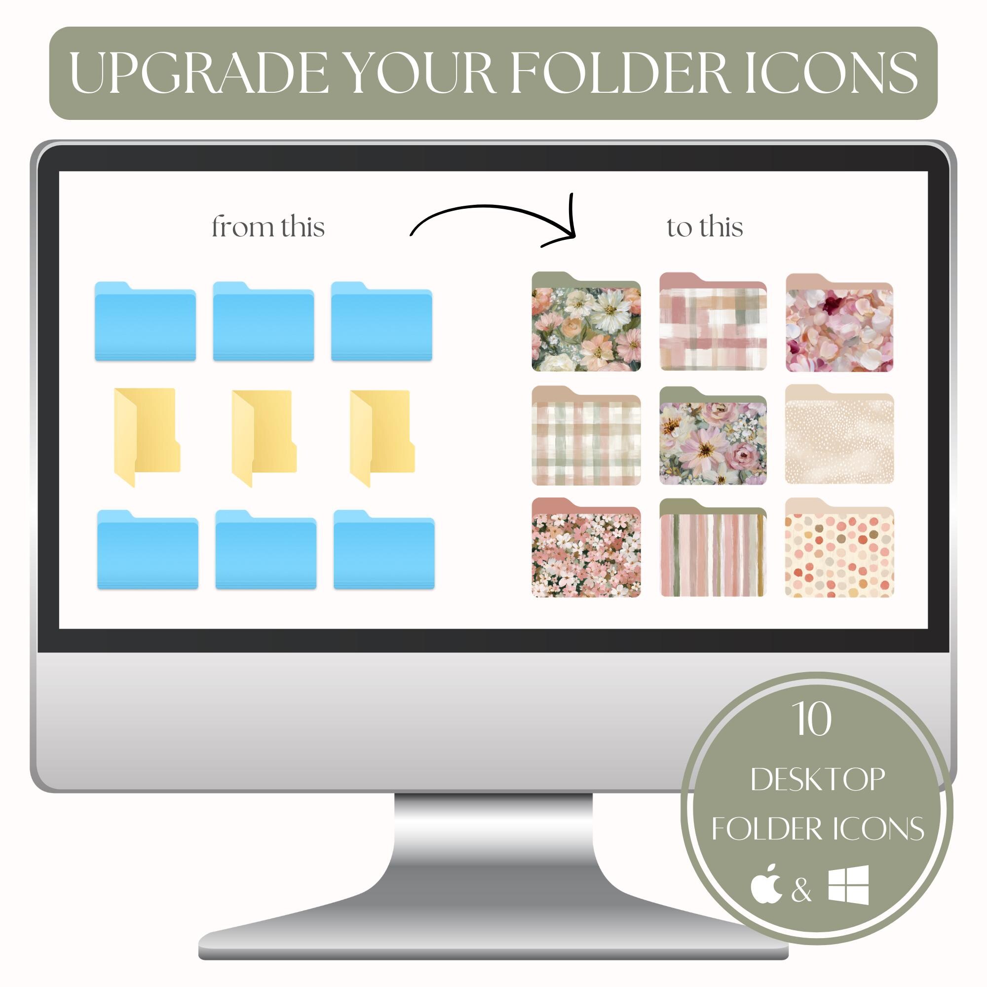 Cottagecore Folder Icon Oil Paint Floral Cottagecore Desktop Folder Icons With Wallpaper ...