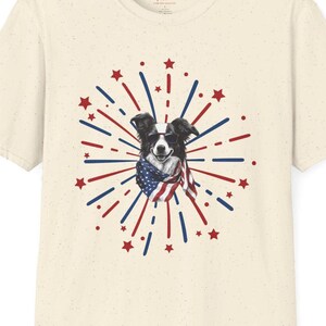 Patriotic Dog 4th of July T-Shirt, USA Independence Day Tee, Cute American Flag Dog Shirt, Red White & Woof Shirt, Dog Lover Gift