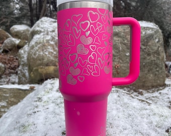 Vaso de 40 oz con corazones enredados
