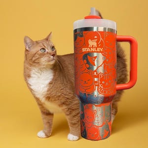 40oz  Kitty Engraved Tumbler