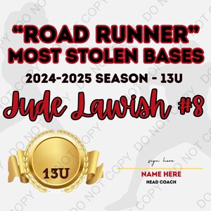 Personalized Baseball Award Certificates- End of Season Printable Template