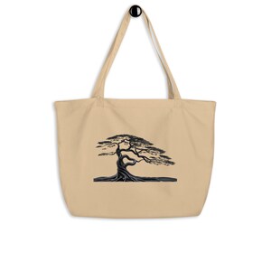Large organic Reusable tote bag tree of life