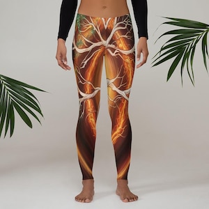 Tree of Life Leggings - Spiritual Yoga Pants - High-Waisted Workout Leggings - Nature-Inspired Fitness Tights - Sacred Geometry Clothing.