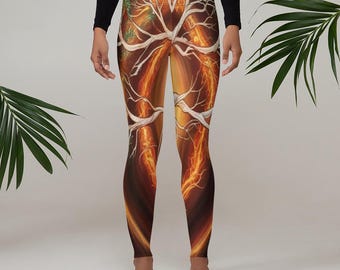 Tree of Life Leggings - Spiritual Yoga Pants - High-Waisted Workout Leggings - Nature-Inspired Fitness Tights - Sacred Geometry Clothing.
